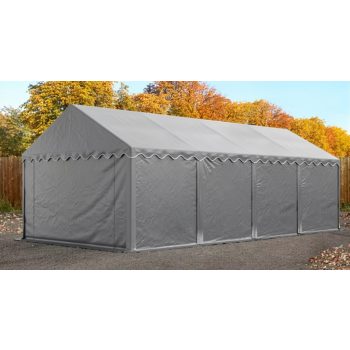   IPARI SÁTOR, 4X8 M, PVC PONYVA, SZÜRKE, PADLÓKERETTEL PROFESSIONAL