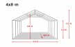 IPARI SÁTOR, 4X8 M, PVC PONYVA, SZÜRKE, PADLÓKERETTEL PROFESSIONAL